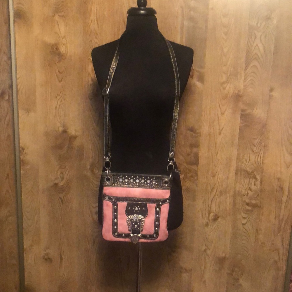 Pretty Pink Rhinestone Crossbody Purse